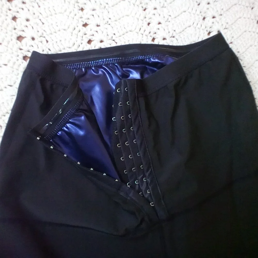 Sweat Shaper Athletic Leggings Sweat Enhancing Compression Wear Black Medium - Picture 2 of 6